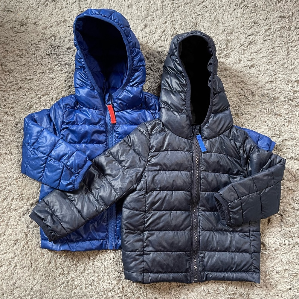 Lot of 2 - Primary Lightweight Puffer Jackets 18-24 Months